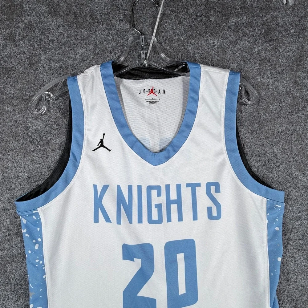 Air Jordan Basketball Jersey & Shorts Men L/M White Blue Performance Knights #20